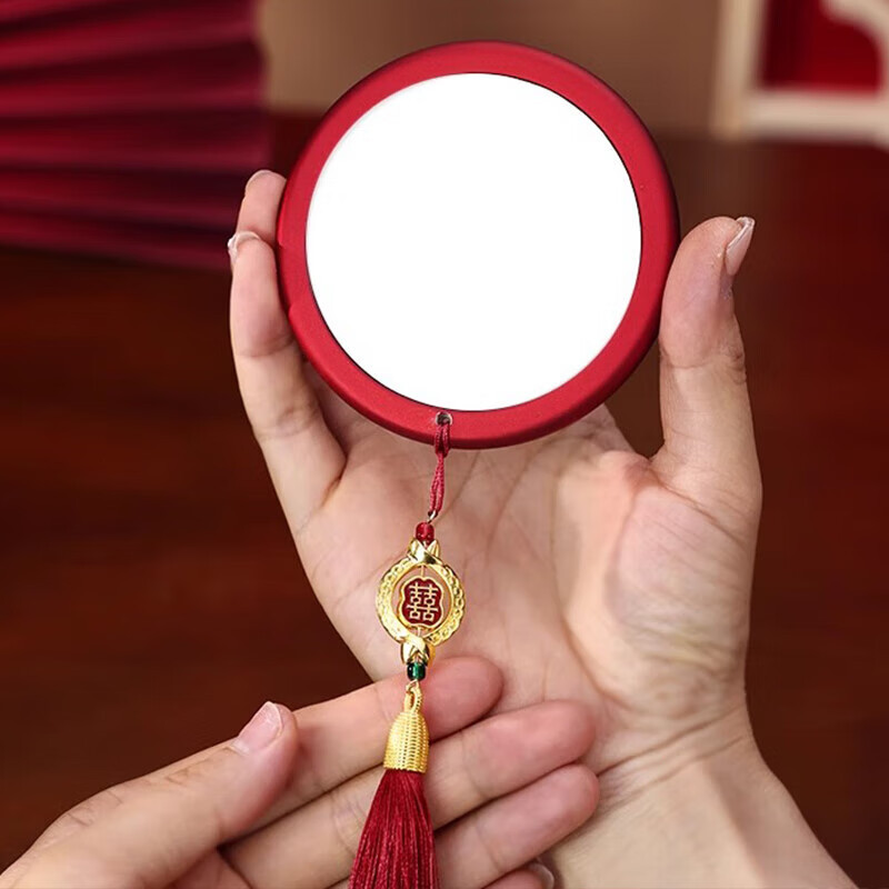 Espejo de casamiento peinado un par de conjuntos de bodas conjuntos de regalo de boda rojo para la novia suministros de boda espejo completo