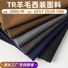 tr羊毛西装面料 300G秋冬素色涤纶粘胶混纺西裤西服职业装精纺布