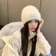 日系甜美可爱大头围包头帽时尚百搭针织帽秋冬季帽子女保暖毛线帽