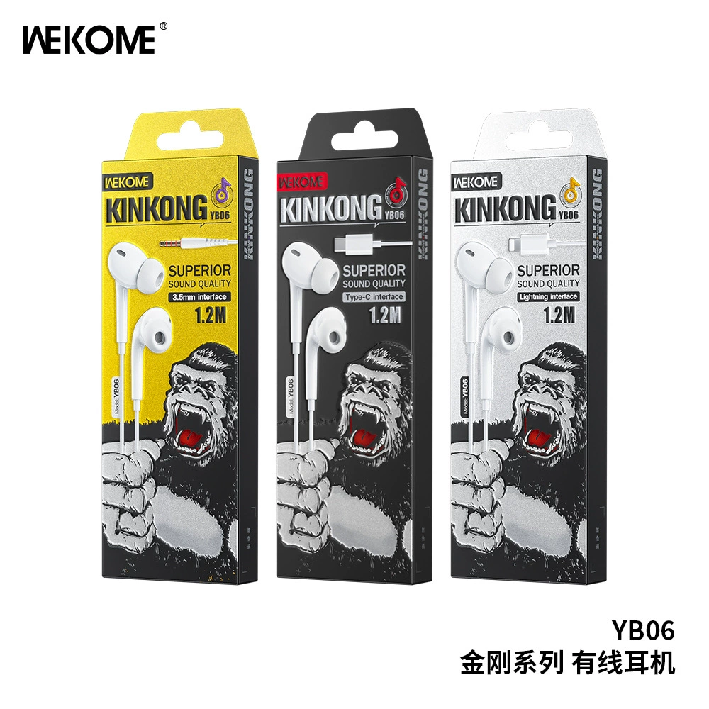 Наушники-перекрестки WEKOME King Kong Series проводные наушники для Apple - 3,5 мм/Type-C вставные с управлением YB06