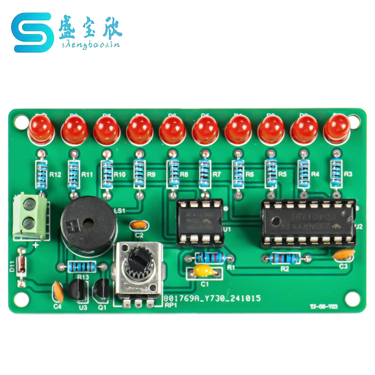 NE55 + CD4017 Музыкальный комплект лампы с текущей водой, электронный DIY обучающий тренинговый набор для производства печатных плат TJ-56-723