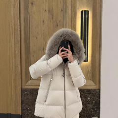 冬季新款欧美高货Laichefuf毛领90鸭绒连帽羽绒服正确版保暖外套