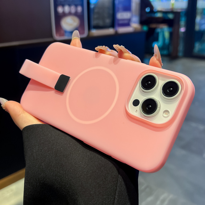 创意带挂绳适用iPhone17PROMAX马卡龙肤感磁吸手机壳苹果16防摔PC|undefined