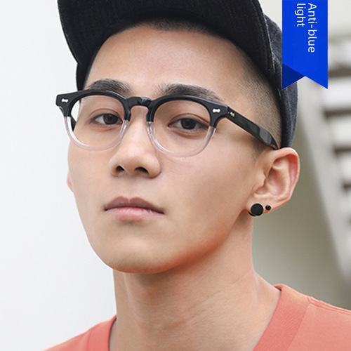 Rice nail glasses frame anti-blue light flat mirror new frame glasses fashion personality street style college glasses frame