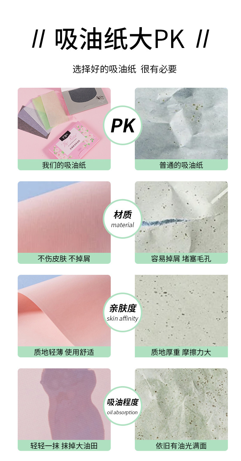 100 pieces of oil-absorbing paper facial oil control, refreshing and pore-shrinking cleansing and oil-removing facial paper for women undefined