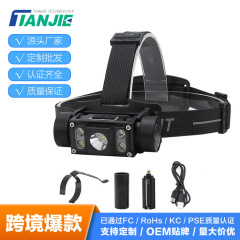 5LED ヘッドライト強力な光屋外ランプ釣りランプ Type-C 高速充電アルミ合金マグネット付き作業灯