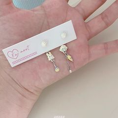 奶油打蛋器不对称耳钉 流苏耳环气质时尚耳钉 耳饰女