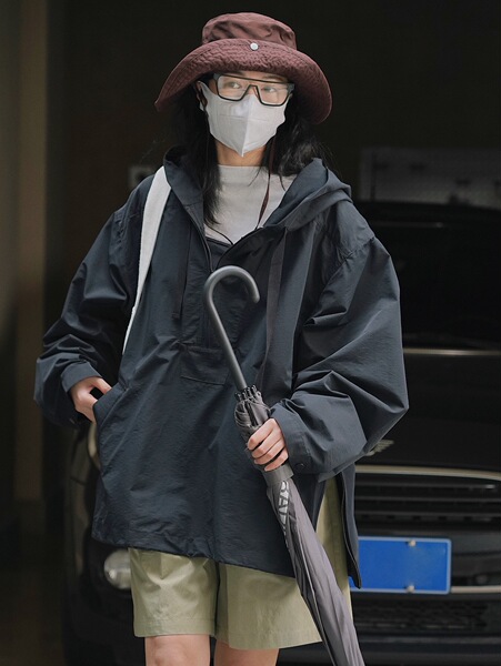 Autumn travel jacket with hood