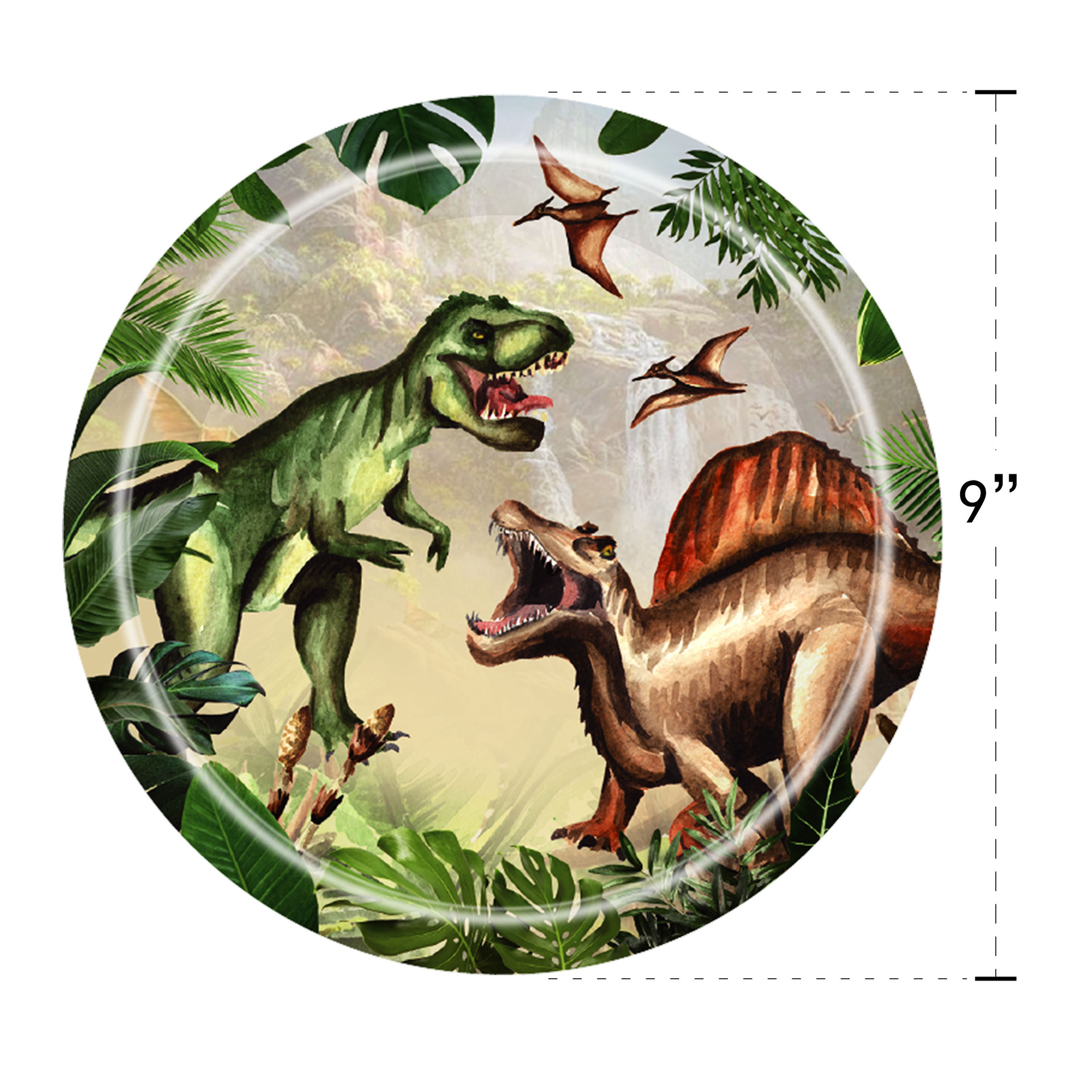 Platos de papel transfronterizos Dinosaurios Tema jurásico Suministros de fiesta de cumpleaños Platos de papel Taza de papel Juego de vajilla desechable