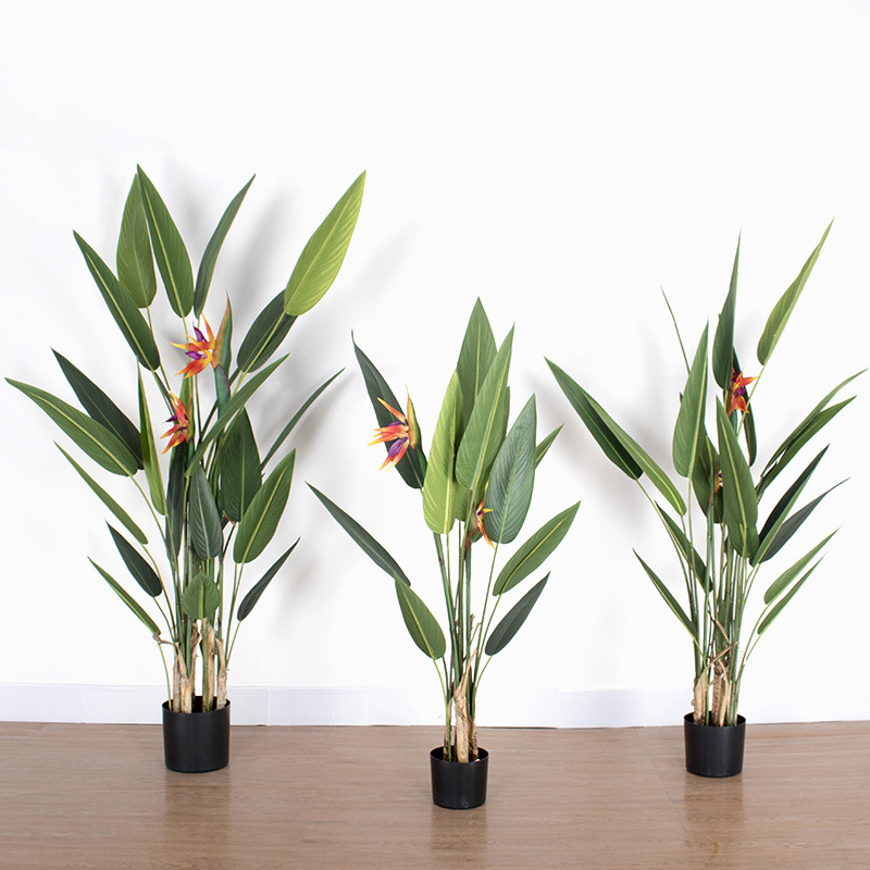 Mingchuang simulación grúa azul europeo simulación pájaro del paraíso planta olla Skybird simulación auspicioso pájaro