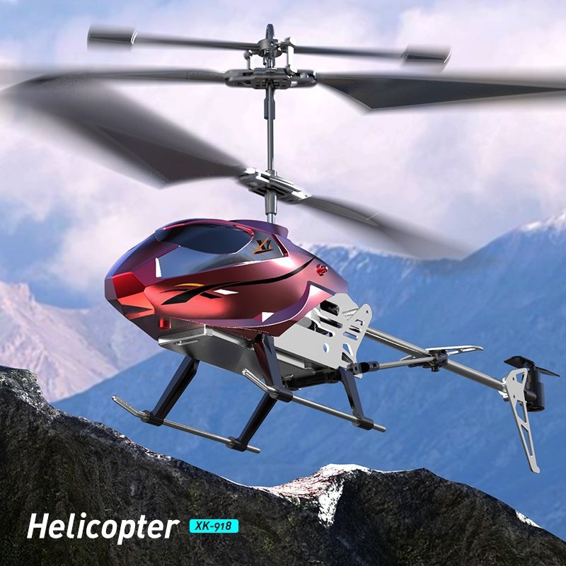 One-touch take-off and landing remote control helicopter, crash-resistant, durable, long-lasting battery life, LED dazzling lights, USB rechargeable flying toy for boys