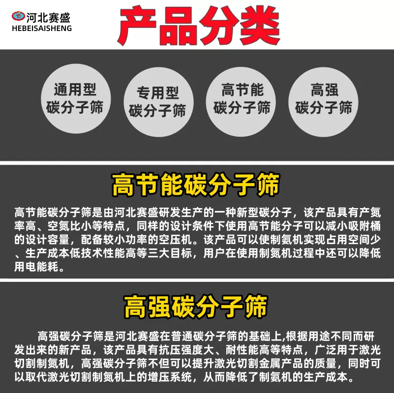 空分设备工业制氮专用碳分子筛，纯度高流量大能耗低