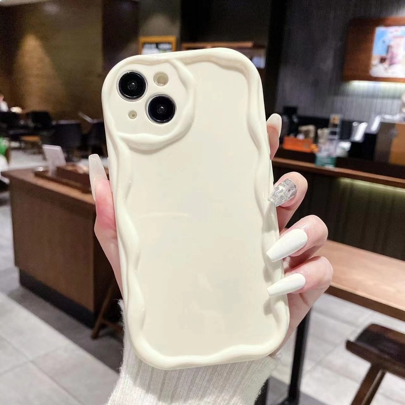 シンプルなクリーム色のケースは、Apple 15、クロスボーダー16 Pro Max、iPhone 17、透明14、耐衝撃13の携帯電話ケースに適しています。|undefined