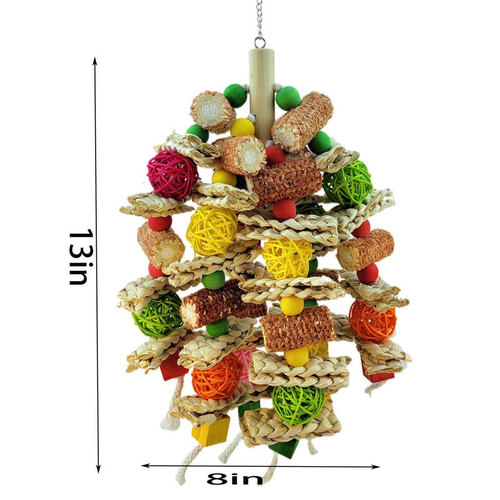 Parrot gnawing toys corn wooden colorful bird supplies cross-border exclusive factory direct sale bird toys