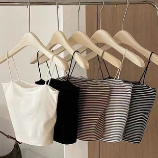 Cotton top with cups, tube top, base underwear as outerwear, thin strap, beautiful back