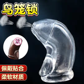 软胶阴茎套贞操锁加长套男用JJ束缚套男人鸟笼锁成人另类情趣用品