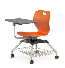 中小学校学生椅子学生教室椅子带书网写字板轮子辅导班培训椅子