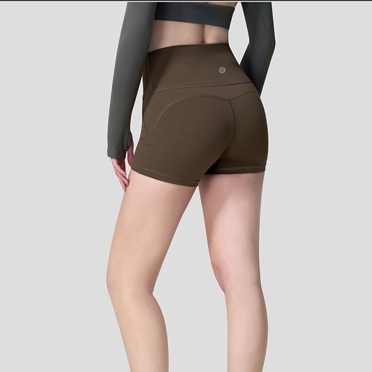 Lulu-style high-waisted peach-butt yoga shorts for women, no need to wear underwear, suitable for running, sports, cycling, and outdoor fitness