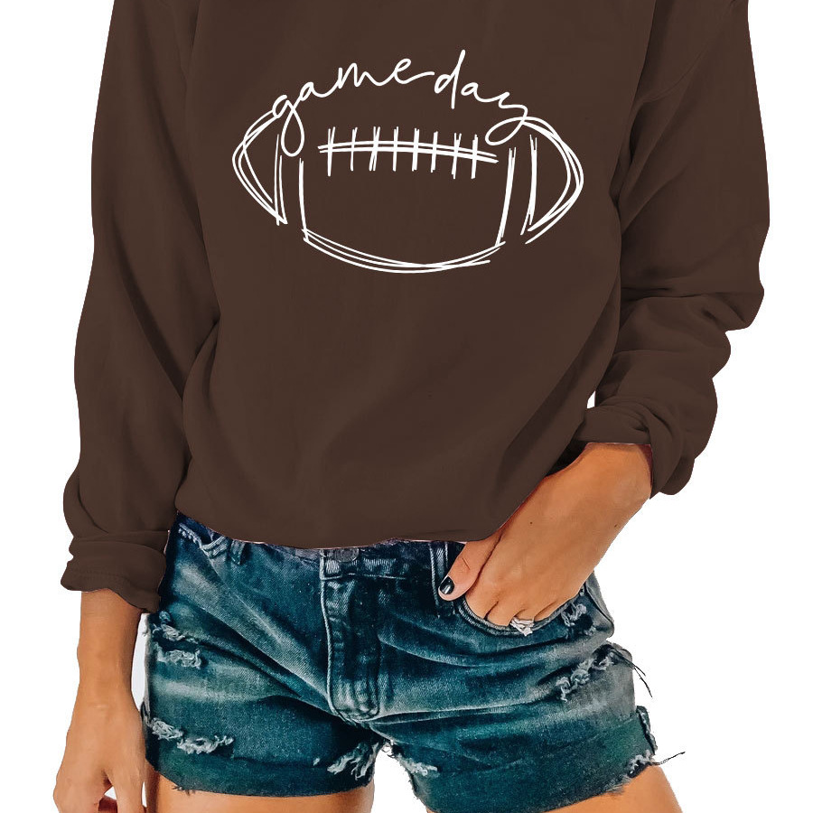 En stock de las mujeres del siglo Comercio exterior estación independiente Amazon Rugby impresión más tamaño manga larga sudadera image 6