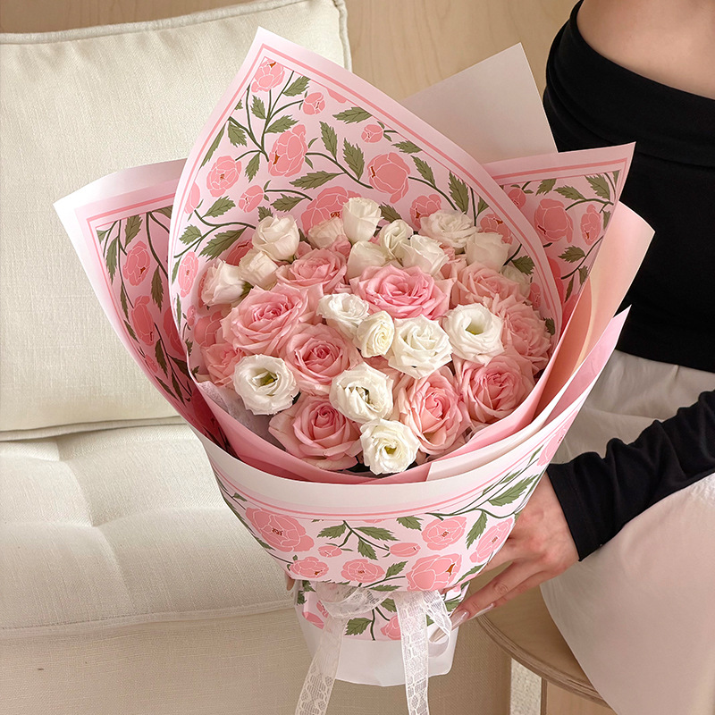 Flor de papel de plumas de flores de rosa de Victoria flor de papel de embalaje flor floral florista de papel de envoltura floral impermeable