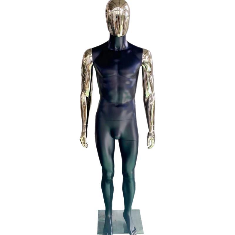 Plata galvanizado modelo masculino props cuerpo completo estante de exhibición de ropa de hombre tienda de ropa de escaparate maniquí cuerpo humano simulación marco de modelo