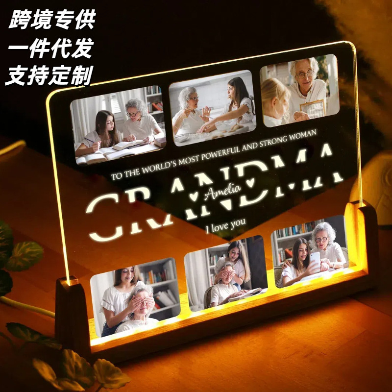 Cross-Border Exclusive Etsy Personalized Acrylic Valentine's Day Father's Day Mother's Day Gift U-Shaped Stand Photo Frame Ornament Cross-Border Exclusive Etsy Personalized Acrylic Valentine's Day Father's Day Mother's Day Gift U-Shaped Stand Photo Frame Ornament