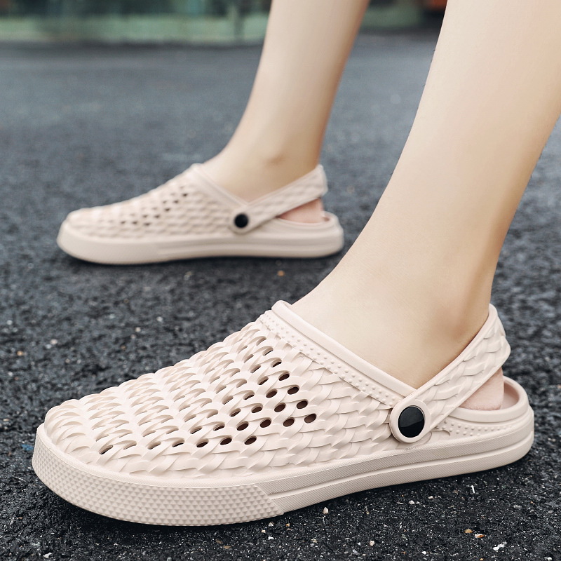 Cross-border Summer New EVA Lightweight Breathable Half Slippers Sandals plus size Beach Shoes Outdoor Hole Shoes Men's Shoes