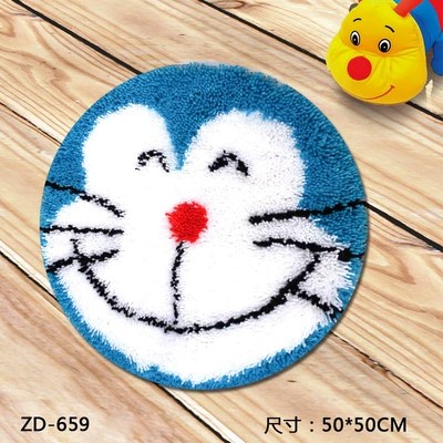 Wool Embroidery Floor Mat Crochet Embroidery | Avtomobil döşəmə paspasları - zd659-jingle-38cm-white-net-cross