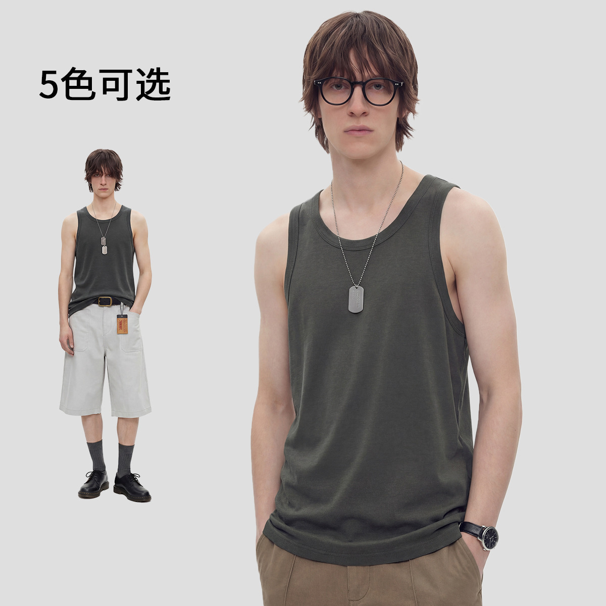 Camiseta sin Mangas Deportiva para Hombre Poliéster Resistente al Desgaste para Ocio