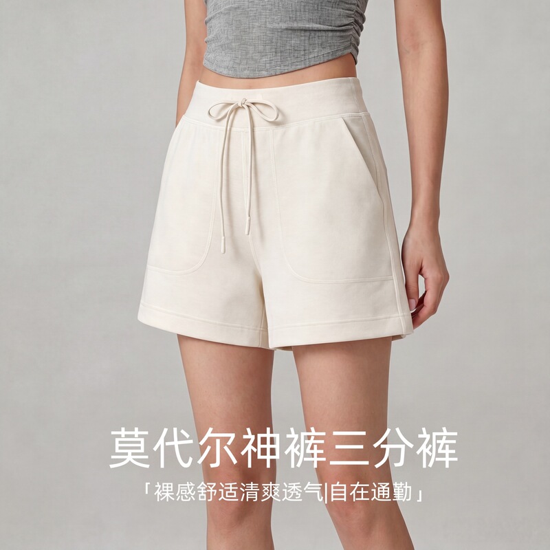 Modal Four-Quarter Pants Summer Cool Pants Air Layer Naked-Feel Sports Pants Casual Thin Versatile Slimming Shorts Modal Four-Quarter Pants Summer Cool Pants Air Layer Naked-Feel Sports Pants Casual Thin Versatile Slimming Shorts