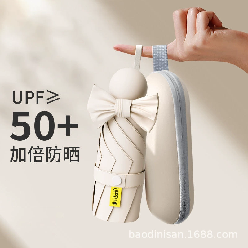 Umbrella, small capsule solar-powered, sun protection, UF-protection