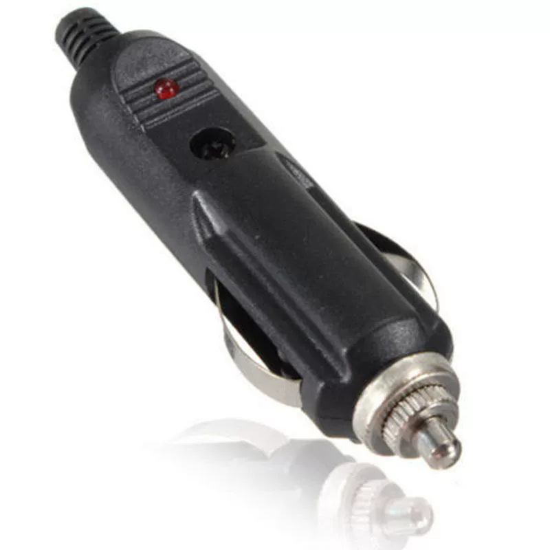 点烟器插头公头 焊接车载改装取电插头ABS 带指示灯 12V24V通用
