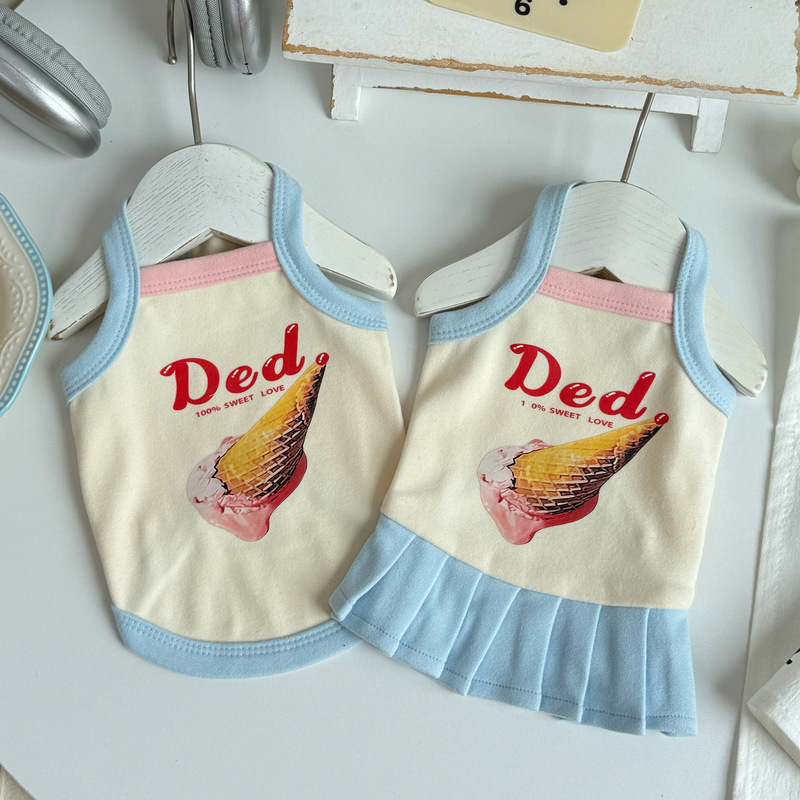 New Cartoon Pet Vest Teddy Pomeranian Puppy Clothes Spring and Summer Clothing for Small Dogs and Cats Pet Clothes