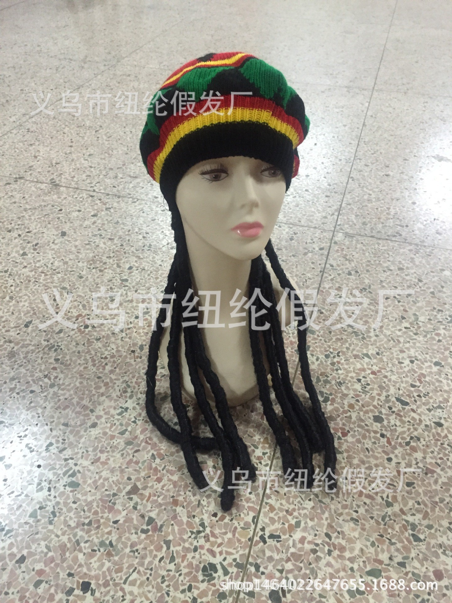 Halloween reggae sombrero Jamaica Sombrero Loco Rock sorpresa peluca boina de Halloween punto octogonal sombrero