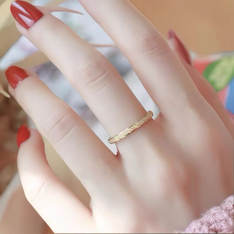 Anillo de acero de titanio de acero inoxidable nicho al por mayor femenino de alto grado de lujo ligero todo-Match Girl anillo femenino ins estilo anillo liso