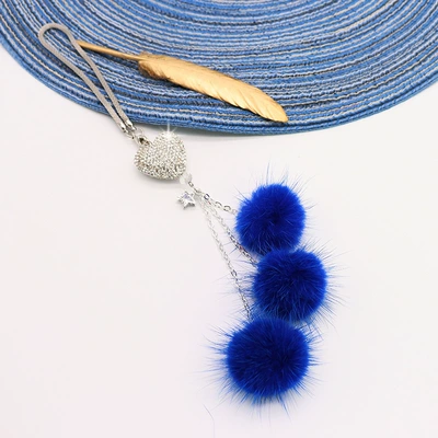 Car hanging – supplies - white-peach-heart-blue-mink-hair