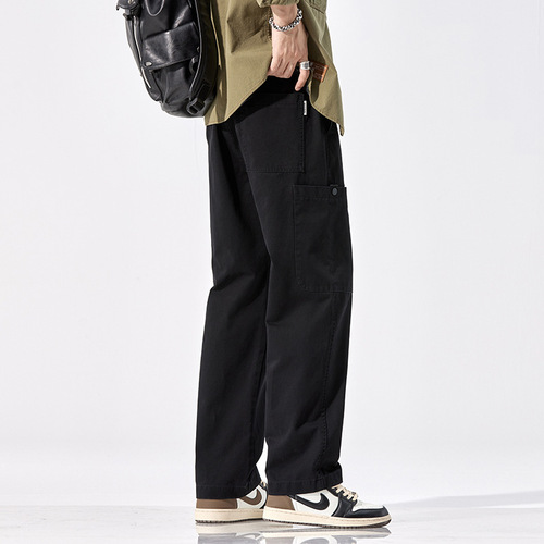 Newtang Workwear Pants Men's Trend Brand American Drop-Waist Long Pants Spring and Autumn New Pure Cotton Loose Casual Wide Leg Pants Men's Style