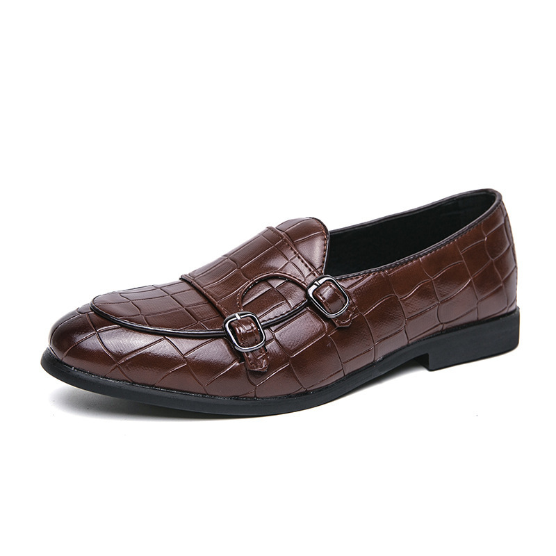 Primavera estilo británico de negocios zapatos de cuero de hebilla hombre Monk zapatos de boda zapatos de moda europea y americana zapatos de hombre