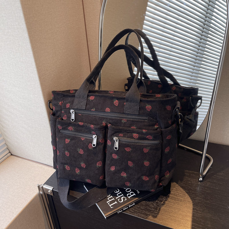 Bolsa de mano impresa transfronteriza de gran capacidad, bolso de hombro casual simple coreano, bolso de mano de moda de tela de mano.