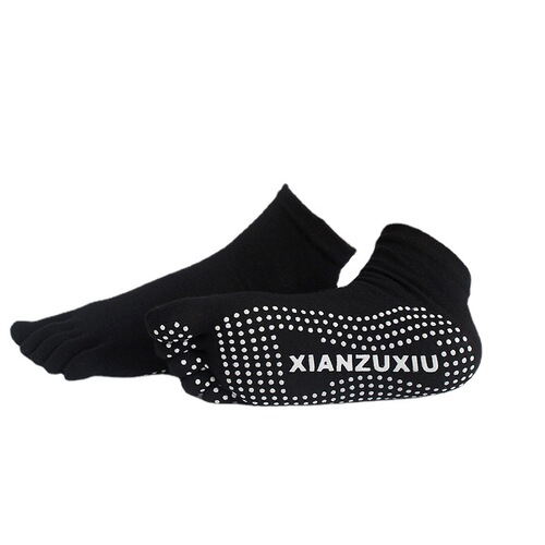 Wholesale spring and autumn solid color cotton toe socks sweat-absorbent sports non-slip five-toe socks yoga women's short-tube five-toe socks