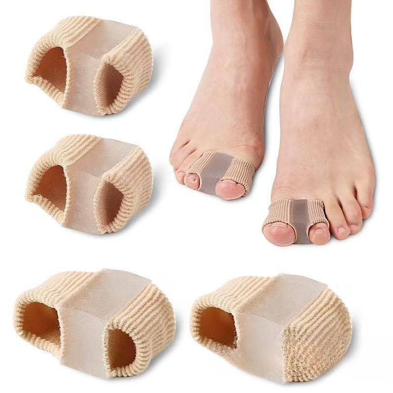 Fiber Double-Hole Toe Separator Thumb Valgus Big Foot Bone Overlapping Toe Separator Toe Sleeve Orthosis for Men and Women