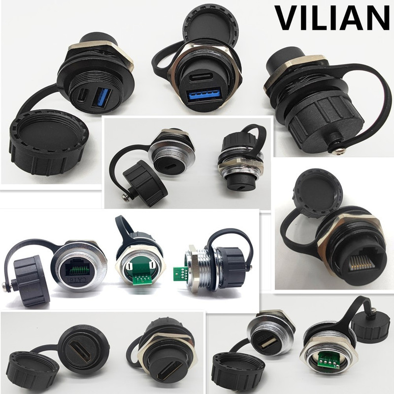 M24 Metal Round Module Hdtvmi Network Rj45 Socket Chassis USB Interface Ip6768 Connector M24 Metal Round Module Hdtvmi Network Rj45 Socket Chassis USB Interface Ip6768 Connector