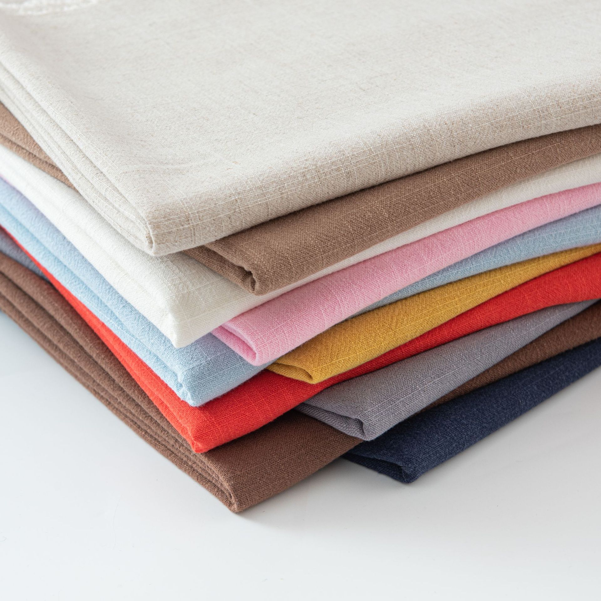 竹节亚麻棉现货供应中式服装茶具面料手工服装布料悬垂好