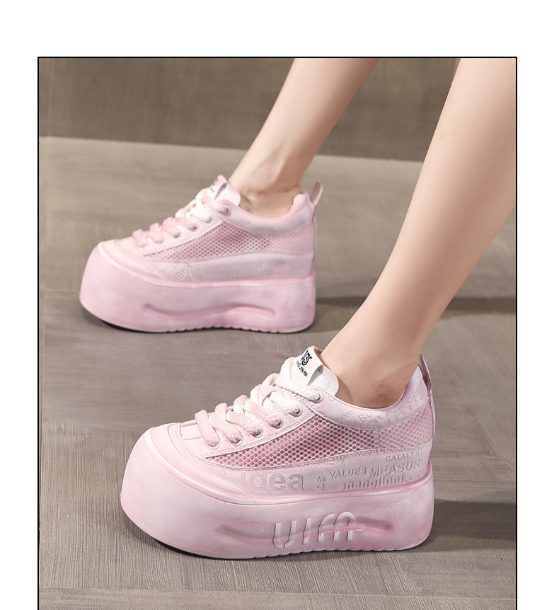 Giày sneaker nữ đế dày lưới thoáng khí phong cách bánh xốp trắng đa năng — Gỗ sồi Ash chi tiết 12