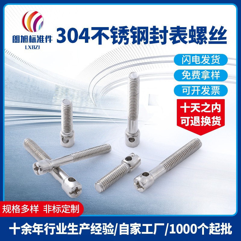 厂家批发304不锈钢封表螺丝 铅封螺丝 电表螺丝封表螺钉带孔螺丝