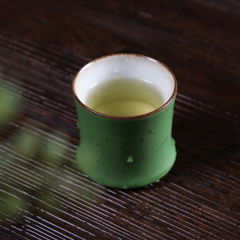 Tea Cup (Sansui) Ceramic, Bamboo‑Inspired Design, 60 ml, Creative Home Teacup