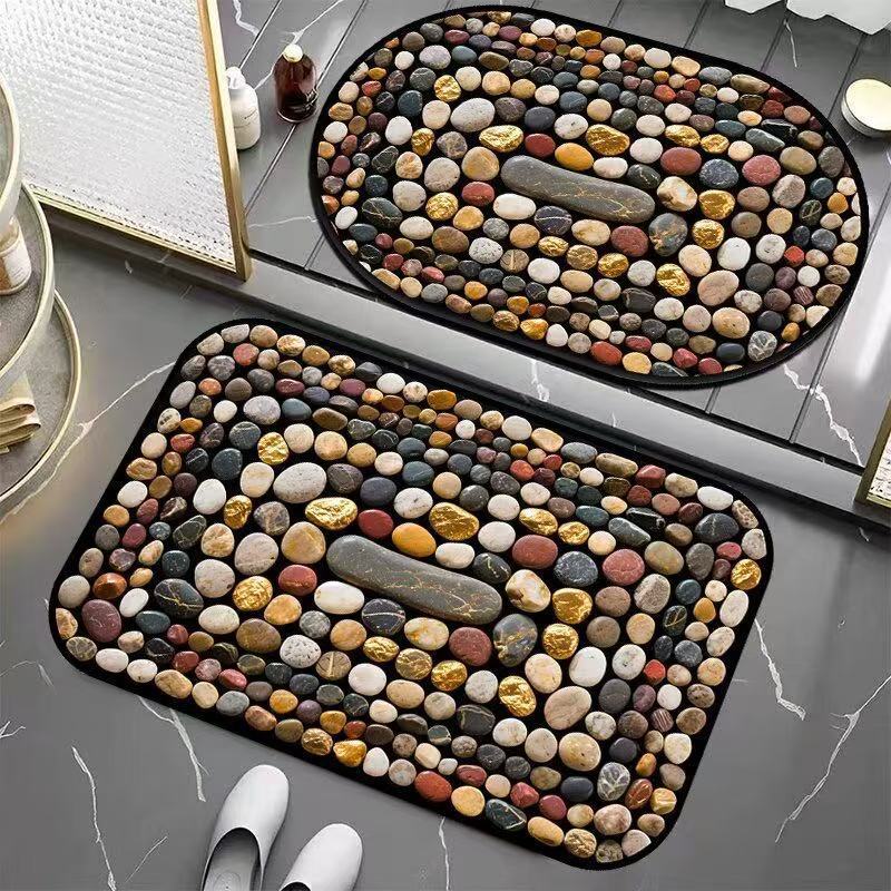 Piso de baño de guijarros transfronterizos esterilla de absorción de barro de algas esterilla de suelo antideslizante esterilla de suelo de baño esterilla de suelo antideslizante
