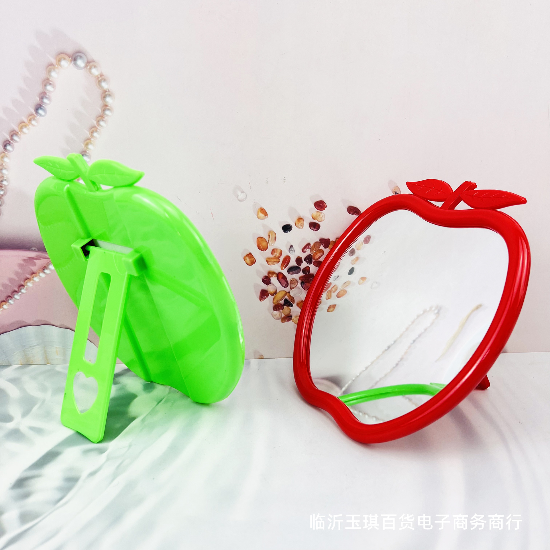 Espejo de Maquillaje de Escritorio Plegable de Vidrio y Plástico con Soporte image 5