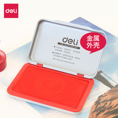DeLixi 9891 Red Ink Pad, Non-fading Ink, Metal Case, Office and Financial Supplies