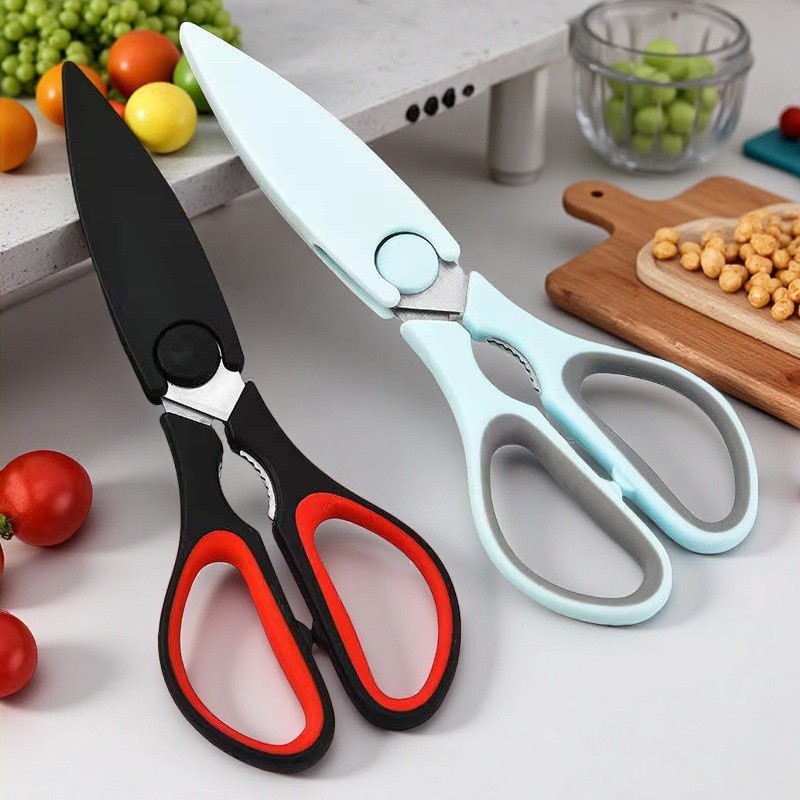 Kitchen Scissors Food-Grade Stainless Steel Multi-Functional Scissors for Cutting Vegetables and Walnuts Household Chicken Bone Scissors Yangjiang Knife Scissors